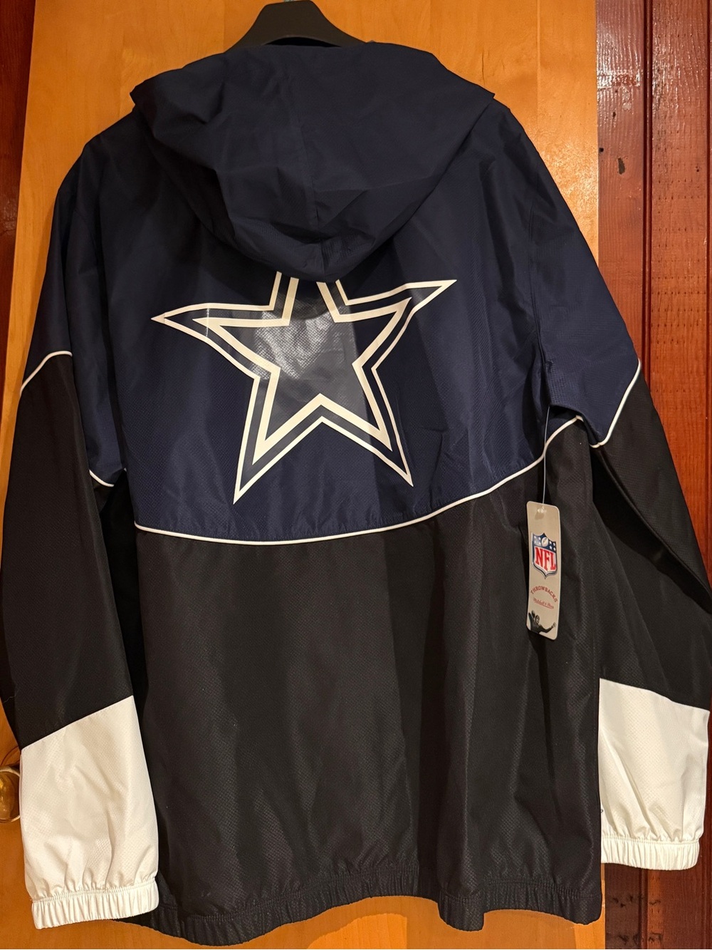 Mitchell & Ness Navy, Black & White Kids Star Hooded Rain Jacket